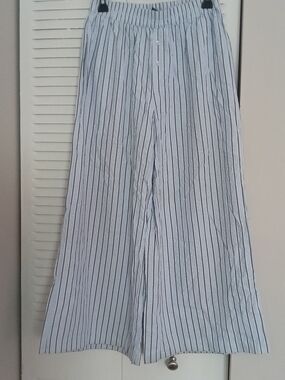 Sincerely Jules Blue and White Stripe Wide-Leg Pants